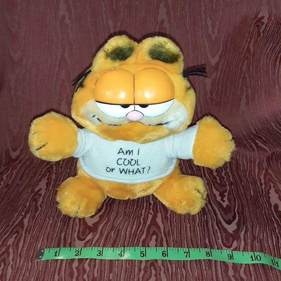 Dankin Garfield Plush Stuffed Animal AM I COOL OR WHAT White T-Shirt - Picture 8 of 8